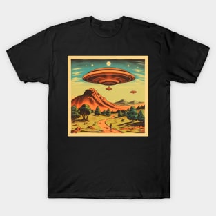 Vintage Comics UFO Encounters UFO Witness Cartoon Vintage T-Shirt